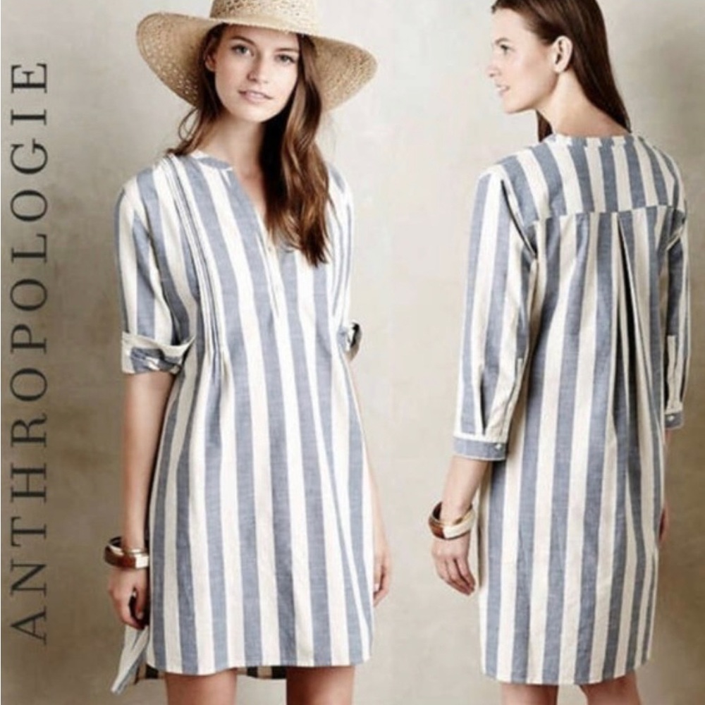 Anthro Isabella Sinclair Nilima Stripe Tunic Dress